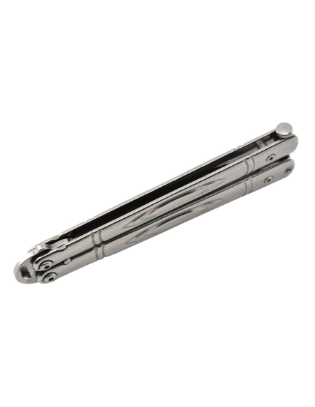 Maxknives P55S Couteau papillon lame acier 3CR13 manche acier silver