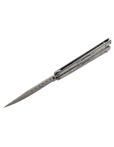 Maxknives P55S Couteau papillon lame acier 3CR13 manche acier silver