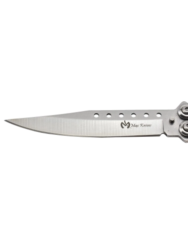 Maxknives P55S Couteau papillon lame acier 3CR13 manche acier silver