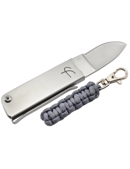 Fred Perrin MK114G Couteau pliant avec porte-clés paracorde gris