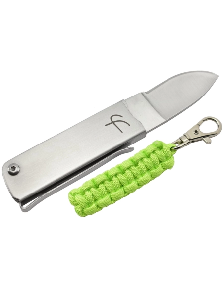 Fred Perrin MK114VC Couteau pliant avec porte-clés paracorde vert clair