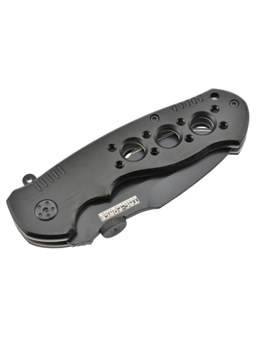 Super Knife YC-536 lame avec serrations acier finition black