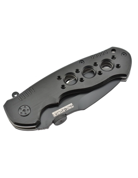 Super Knife YC-536 lame avec serrations acier finition black