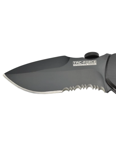 Super Knife YC-536 lame avec serrations acier finition black