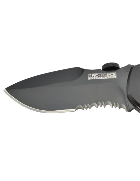 Super Knife YC-536 lame avec serrations acier finition black
