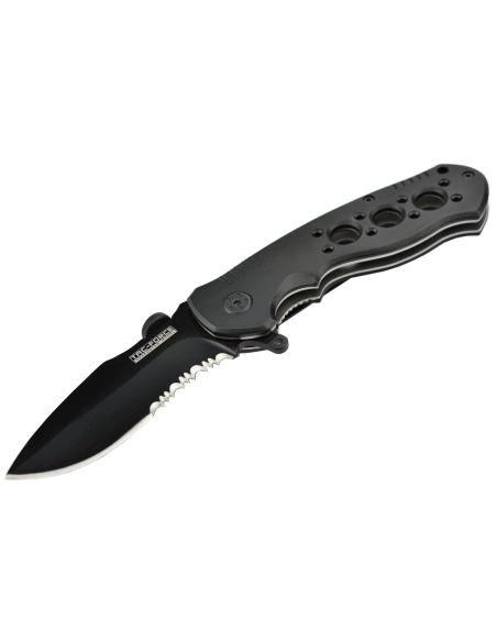 Super Knife YC-536 lame avec serrations acier finition black