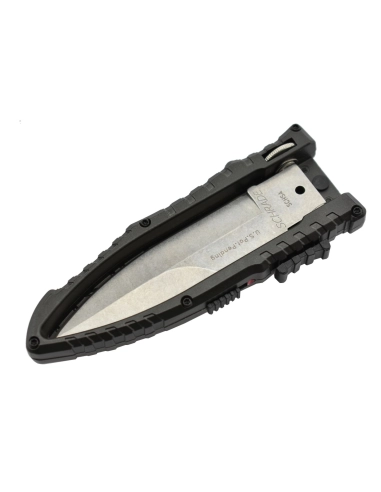 Schrade SCHSA Viper Couteau à ouverture latérale assistée lame acier stonewash