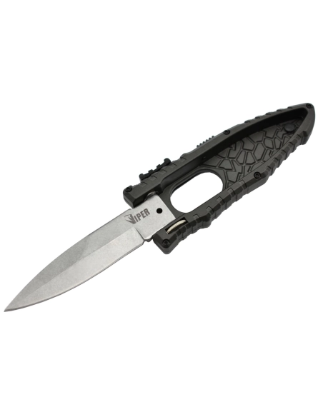 Schrade SCHSA Viper Couteau à ouverture latérale assistée lame acier stonewash