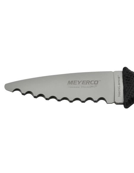 Meyerco NeckLance Couteau fixe lame serrations design Blackie Collins