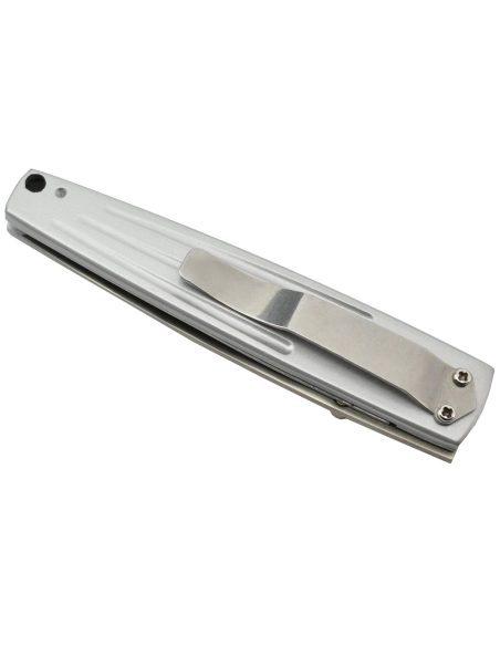 Sharp Deluxe 1284SH Couteau pliant lame acier avec serrations manche aluminium