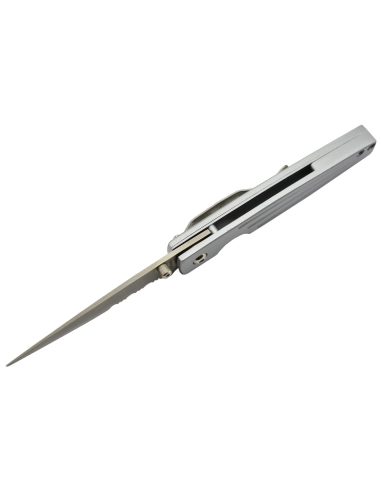 Sharp Deluxe 1284SH Couteau pliant lame acier avec serrations manche aluminium
