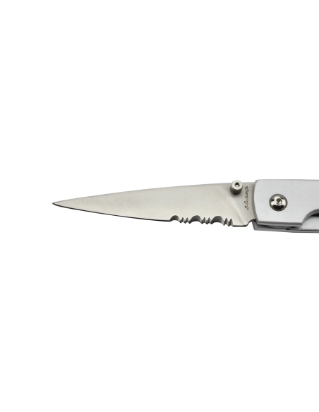 Sharp Deluxe 1284SH Couteau pliant lame acier avec serrations manche aluminium