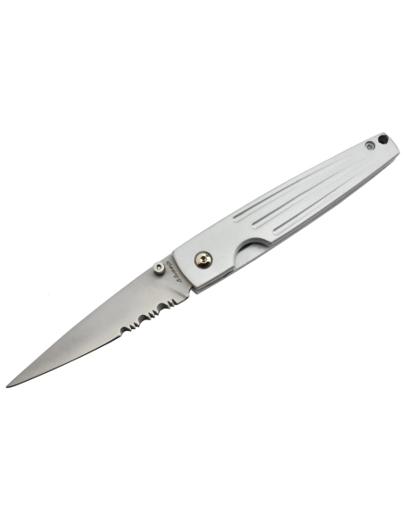 Sharp Deluxe 1284SH Couteau pliant lame acier avec serrations manche aluminium
