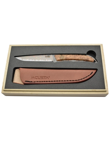 Mcusta MC006DP Couteau fixe Lame Mokumé VG10 San Mai - Collaboration Maxknives