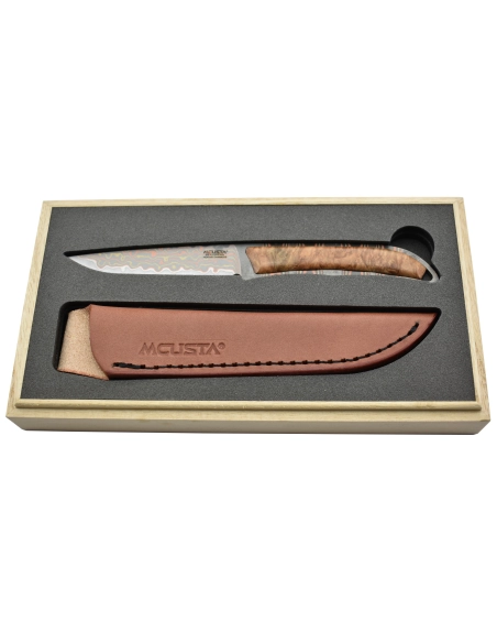 Mcusta MC006DP Couteau fixe Lame Mokumé VG10 San Mai - Collaboration Maxknives
