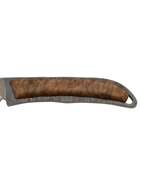 Mcusta MC006DP Couteau fixe Lame Mokumé VG10 San Mai - Collaboration Maxknives