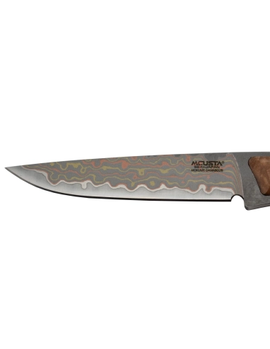 Mcusta MC006DP Couteau fixe Lame Mokumé VG10 San Mai - Collaboration Maxknives