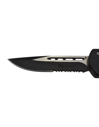 MAX KNIVES - MKO43S - Couteau automatique lame semi dentelée acier et manche aluminium