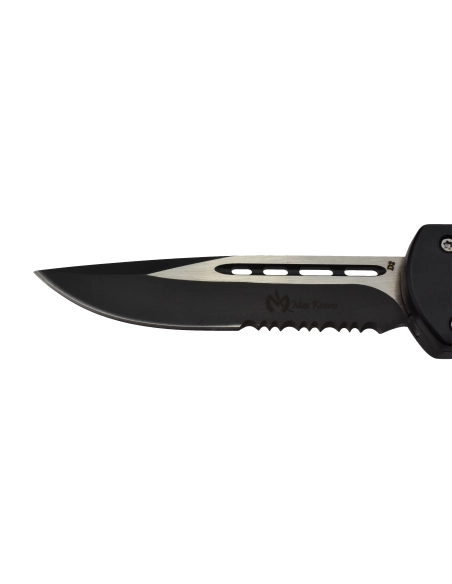 MAX KNIVES - MKO43S - Couteau automatique lame semi dentelée acier et manche aluminium