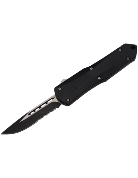 MAX KNIVES - MKO43S - Couteau automatique lame semi dentelée acier et manche aluminium