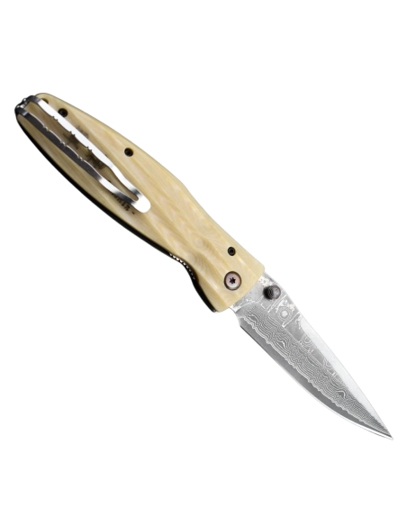 Mcusta Sengoku MC-185D Damas Micarta blanc