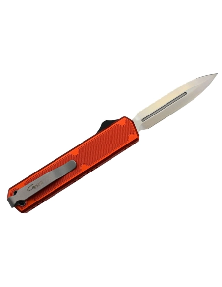 Golgoth G11BS5 Orange. Couteau automatique avec serrations