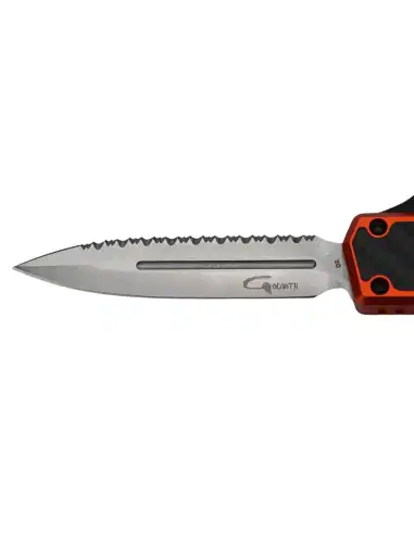 Golgoth G11BS5 Orange. Couteau automatique avec serrations