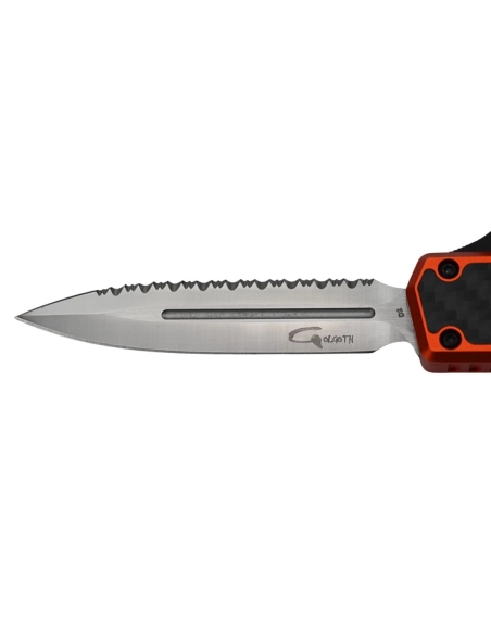 Golgoth G11BS5 Orange. Couteau automatique avec serrations