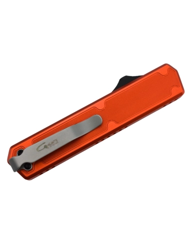 Golgoth G11BS5 Orange. Couteau automatique avec serrations