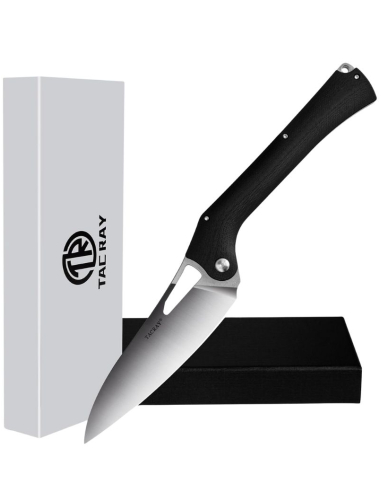 TACRAY KNIVES - TRFKK03N - Couteau de cuisine pliant lame VG10 manche G10 Noir