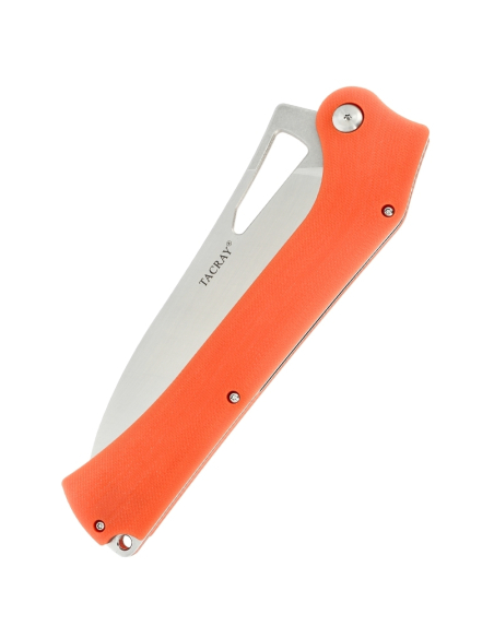 TACRAY KNIVES - TR-FK02 ORANGE - Couteau de cuisine pliant lame VG10 manche G10