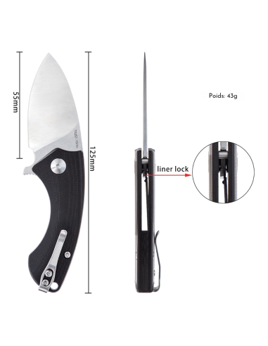 TACRAY KNIVES - TRMINM01N - NOIR