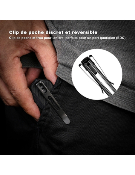 REMETTE KNIVES - RNDG2 - RT-Rhino noir avec clip de corps