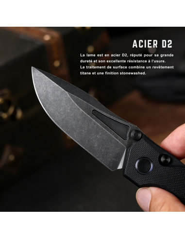 REMETTE KNIVES - RNDG2 - RT-Rhino noir en acier D2