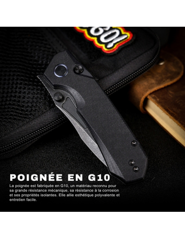 REMETTE KNIVES - RNDG2 - RT-Rhino noir avec poignée en G10