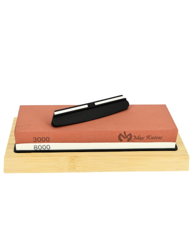 MAXKNIVES - MK1706 - Pierre d'affûtage sur support + guide d'affûtage