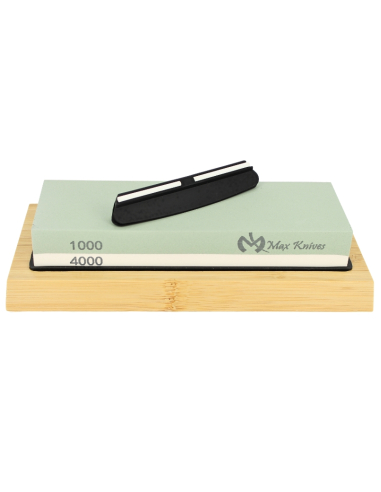 MAXKNIVES - MK1708 - Pierre d'affûtage sur support + guide d'affûtage