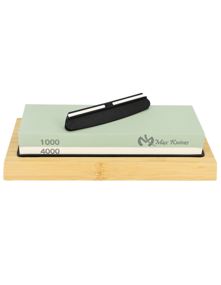 MAXKNIVES - MK1708 - Pierre d'affûtage sur support + guide d'affûtage