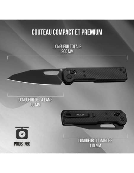 TACRAY - TARCUS - BLACK - Couteau pliant