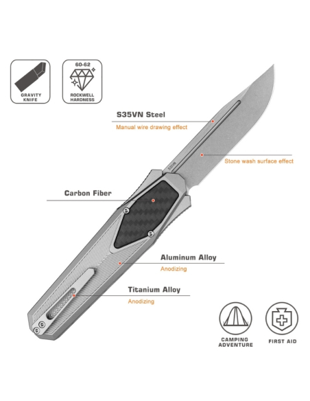 REMETTE KNIVES - ZL103D2 - RT-SWORDFISH - Couteau OTF