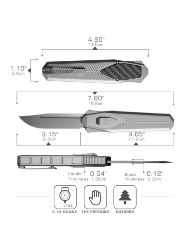 REMETTE KNIVES - ZL103D2 - RT-SWORDFISH - Couteau OTF