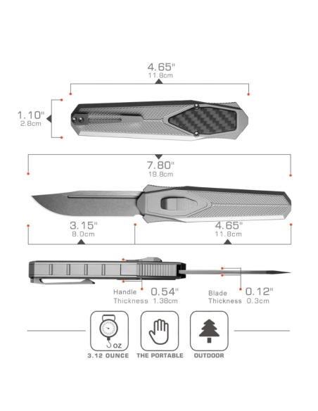 REMETTE KNIVES - ZL103D2 - RT-SWORDFISH - Couteau OTF