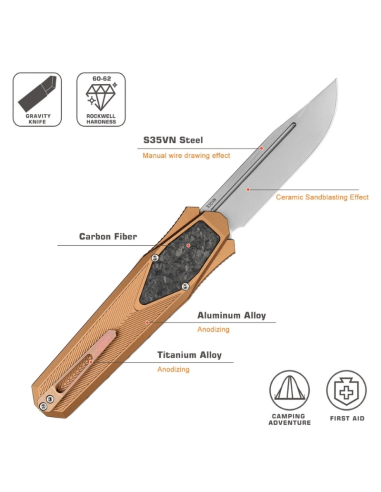 REMETTE KNIVES - ZL103D9 - RT-SWORDFISH - Couteau OTF
