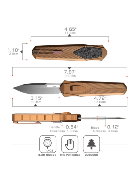 REMETTE KNIVES - ZL103D12 - RT-SWORDFISH - Couteau OTF
