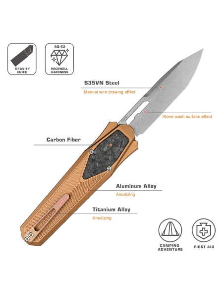 REMETTE KNIVES - ZL103D12 - RT-SWORDFISH - Couteau OTF