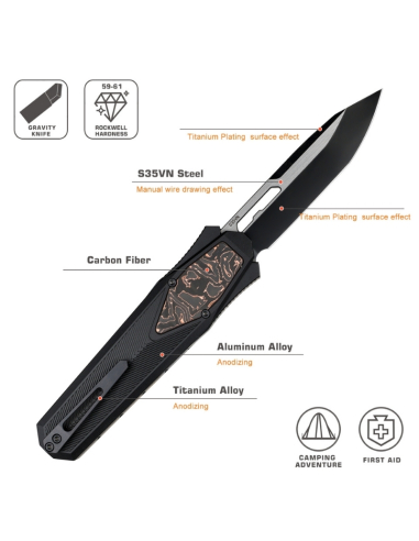 REMETTE KNIVES - ZL103D15 - RT-SWORDFISH - Couteau OTF