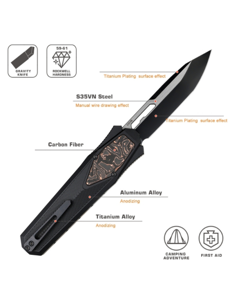 REMETTE KNIVES - ZL103D15 - RT-SWORDFISH - Couteau OTF