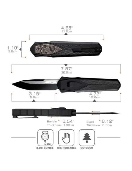 REMETTE KNIVES - ZL103D15 - RT-SWORDFISH - Couteau OTF