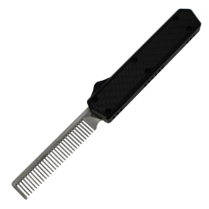 GOLGOTH - G11A1 - Peigne OTF noir en acier D2 manche aluminium noir et fibre de carbone