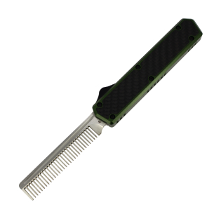 GOLGOTH - G11A2 - Peigne OTF Vert acier D2 manche aluminium vert et fibre de carbone